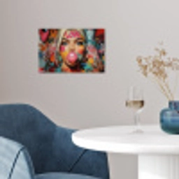 Vrouw - Kauwgom - Graffiti - Love poster papier klein -sfeer3