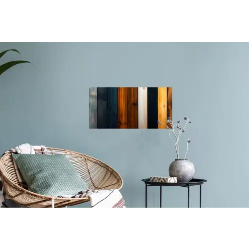 Hout - Planken - Donker - Warm Muursticker klein -plant