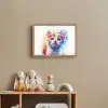 Kat - Portret - Kleuren - Verf - Wit Light Box met batterij (Wandlamp kind) middel -sfeer2_kind