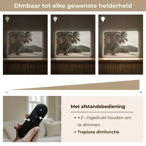 Eiland - Palmboom - Zee Light Box met batterij (Wandlamp) middel -USP_dimbaarNL