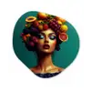 Vrouw - Hoodtooi - Tropisch - Fruit - Druiven Wandcirkel Organisch Plexiglas middel -3d