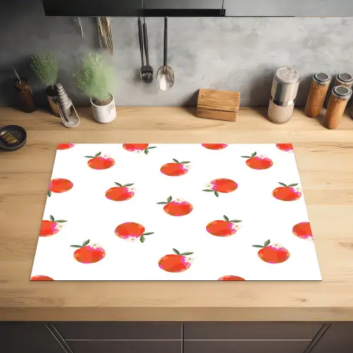 Oranje - Sinaasappel - Bloemetje Inductie beschermer vinyl 3mm klein 276 -sfeer5