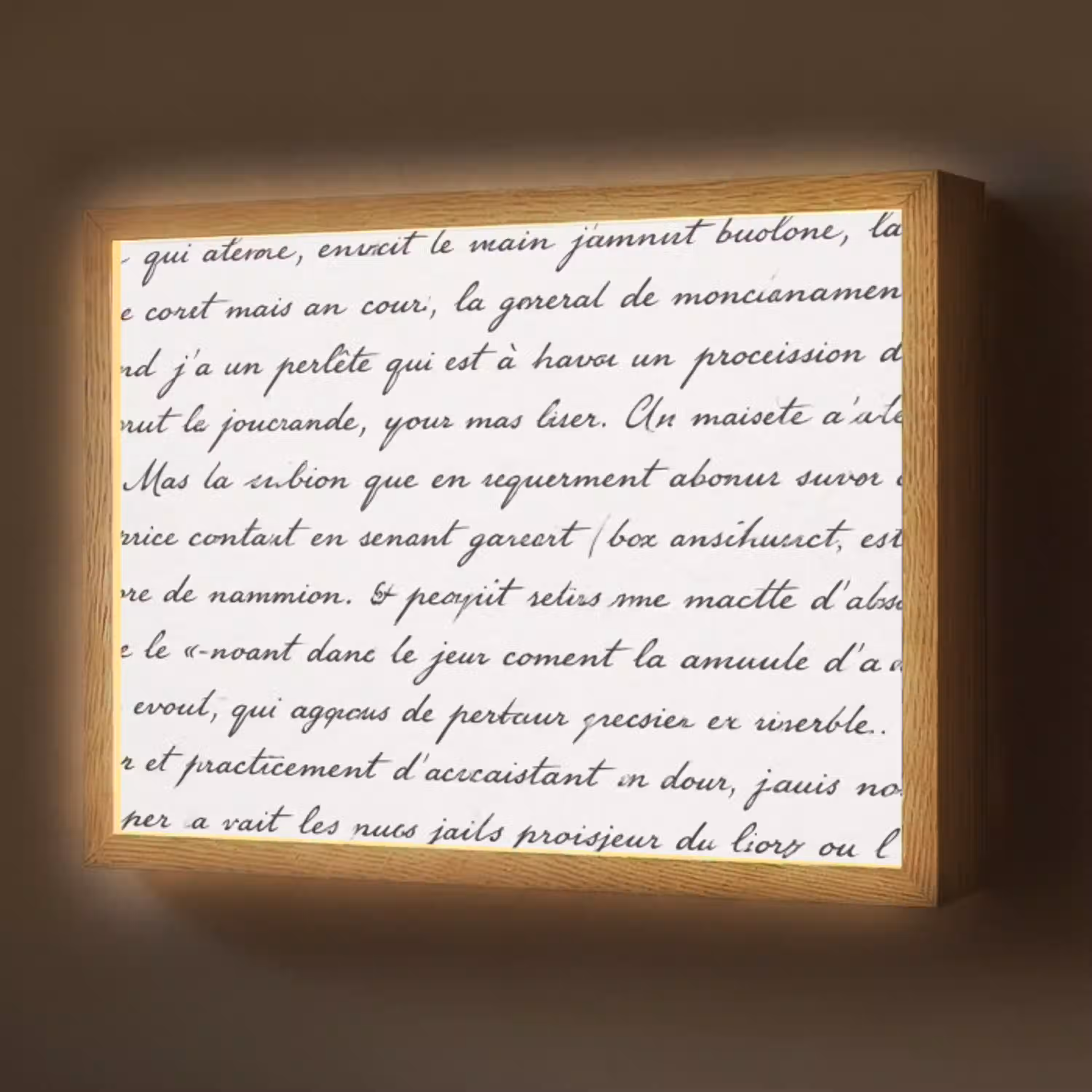 Tekst - Handschrift - Klassiek - ZwartWit Light Box met batterij (Wandlamp) middel -z3d_website