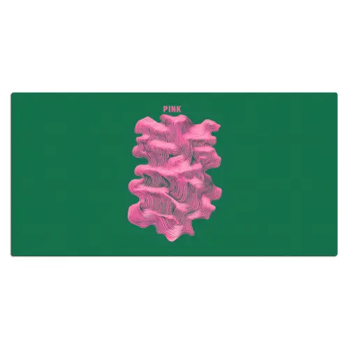 Abstract - Pink - Lijnen - Groen Muismat XXL klein -3d_leeg
