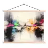 Abstract - Kleurexplosie - Landschap textielposter latten blank klein -3d