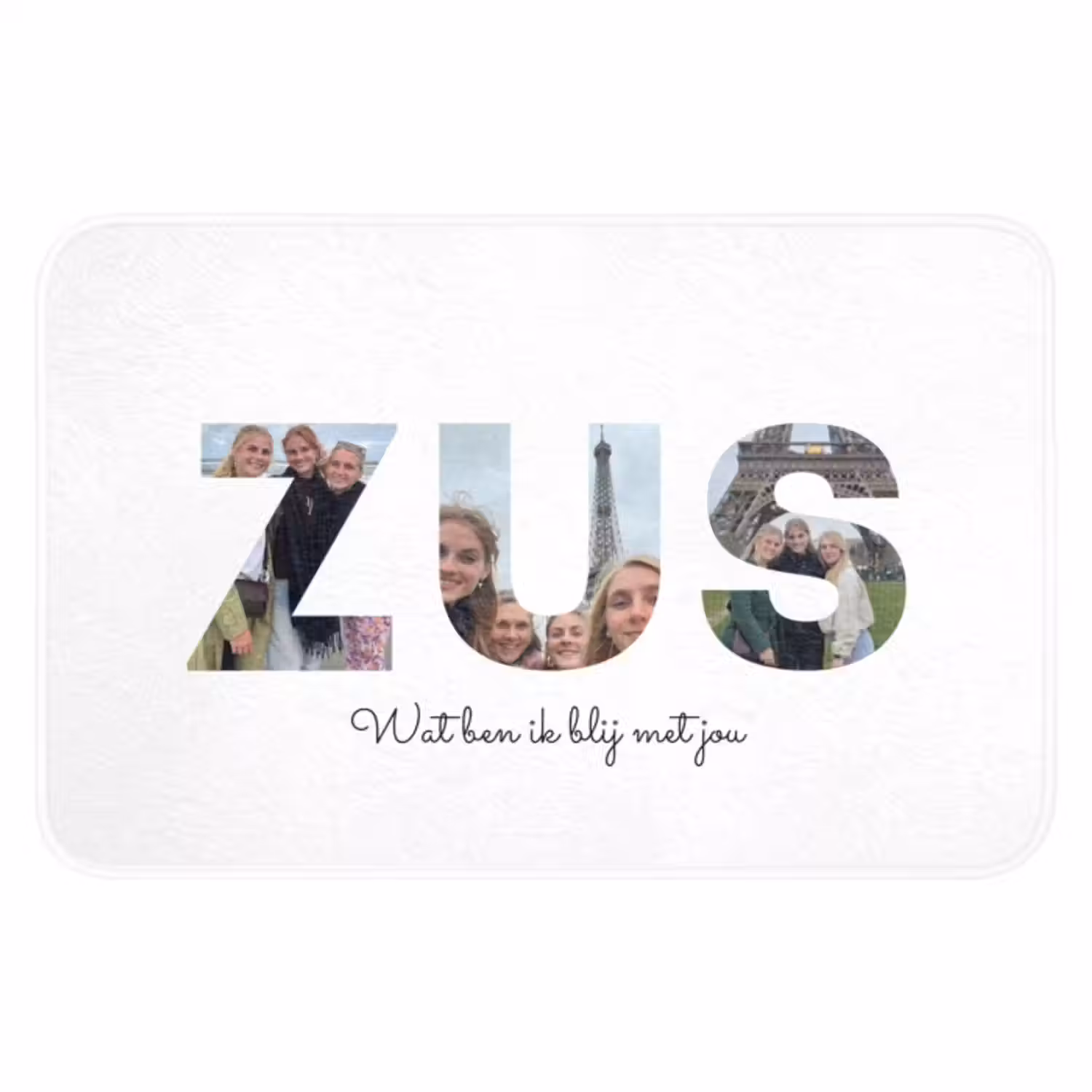 Gepersonaliseerde badmat - Zus - Lettercollage