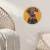 Hond - Oranje - Roos - Valentijn Akoestische PET Vilt - Rond klein -sfeer4