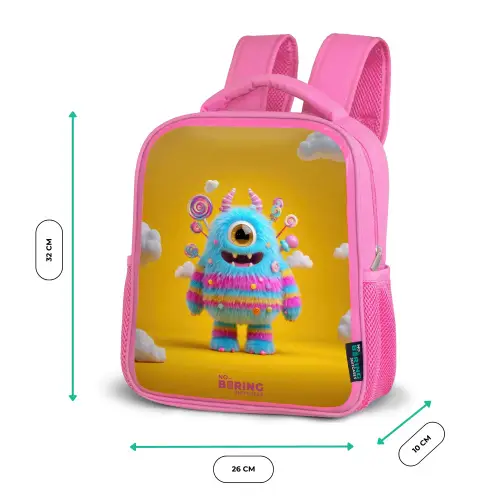 Snoep - Monster - Regenboog Kinderrugzak - Roze middel -productfoto_formaten