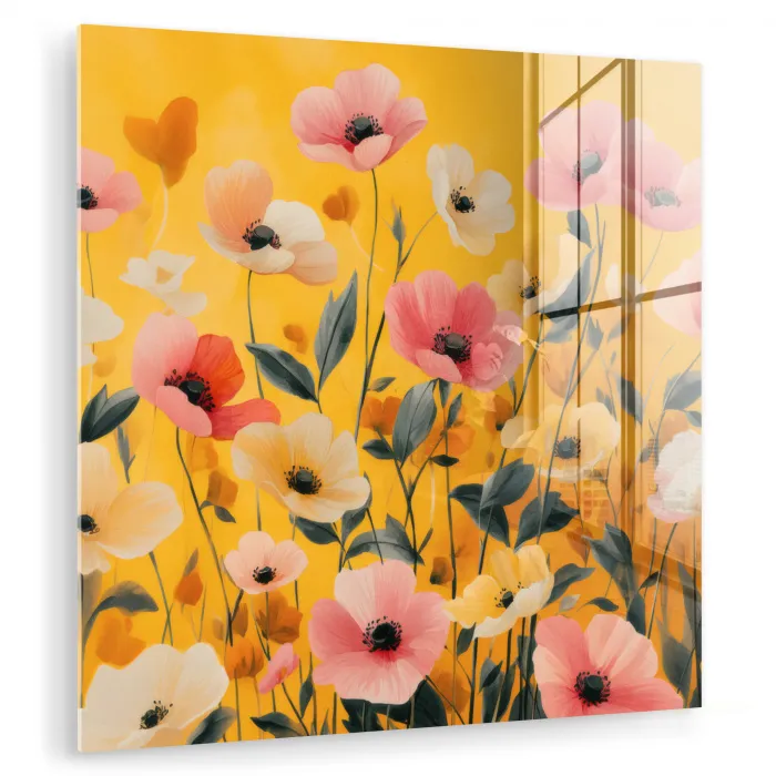 Bloemen - Veld - Geel plexiglas 5mm klein -zzzproduct_nieuw