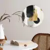 Goud - Rechthoeken - Cirkels - Abstract Wandcirkel kunststof plaat 5mm dik klein -sfeer4