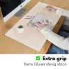 Tak - Bladeren - Minimalistisch - Beige Muismat XXL klein -sfeer3