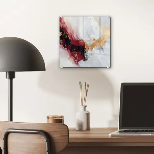 Rood - Abstract - Goud - Modern plexiglas 5mm klein -sfeer6