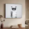 Kat - Zonnebril - Wijnglas - Langharig Textielframe zwart klein -sfeer3