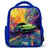 Sportwagen - Explosie - Kleurrijk - Verfstrepen Kinderrugzak - Blauw middel -3d