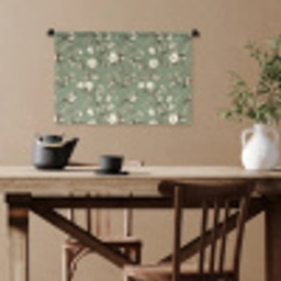 Botanisch - Vogels - Groen Wandkleed katoen klein 269 -sfeer6