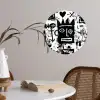 Vormen - Gezocht - Zwart - Abstract Wandcirkel behangsticker klein -sfeer3