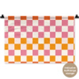 Vierkant - Patroon - Oranje Wandkleed katoen klein 269 -t3d_DE