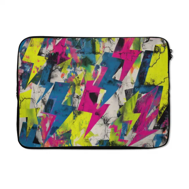 Laptophoes Bliksemschichten - Patroon - Marmer - Kleuren
