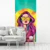 Zonnebril - Vrouw - Zonnig - Geel fotobehang vinyl groot -woonkamer