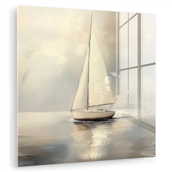 Zeilschip - Zee - Bewolkt plexiglas 5mm klein -zzzproduct_nieuw