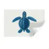 Schildpad - Blauw - Schild Muursticker klein -3d