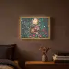 Vos - Mozaïek - Bos - Maan Light Box met batterij (Wandlamp) middel -sfeer4