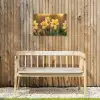 Bloemen - Geel - Wazig Tuinposter op houten frame 2 cm dik klein -sfeer4