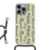 Artistiek - Modern - Groen Hoesje iPhone 16 Pro Max met koord klein 804 -3d
