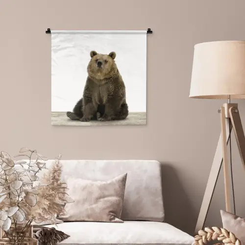 Bruine beer - Dieren - Beer - Schattig - Jongens - Meisjes Wandkleed katoen klein -sfeer4