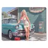 Auto - Vrouw - Groen muismat rubber klein -3d