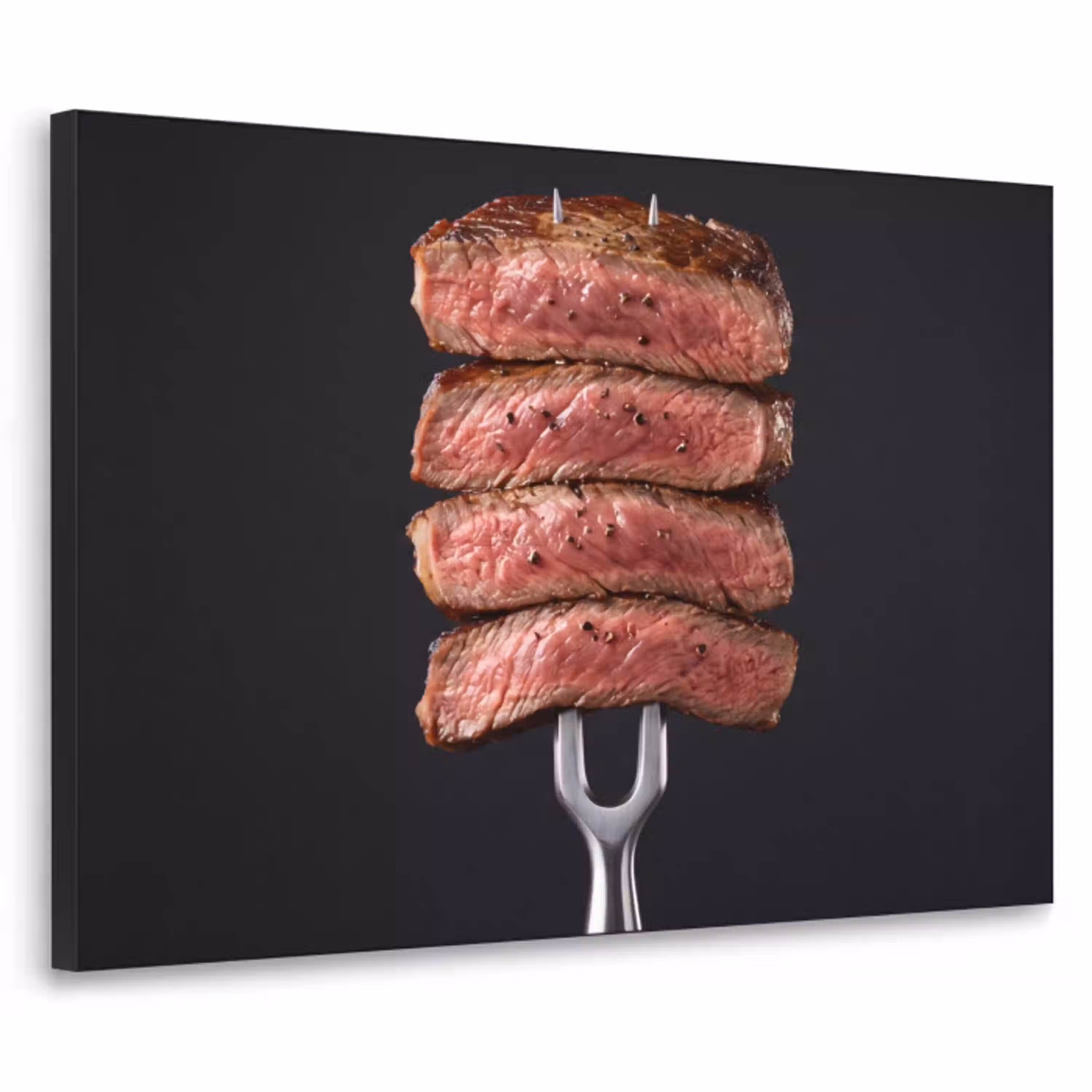 Eten - Rosé - Vork Textielframe zwart klein -3d