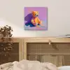 Teddybeer - Schaduw - Penseelstreken - Paars aluminium wit klein -sfeer3