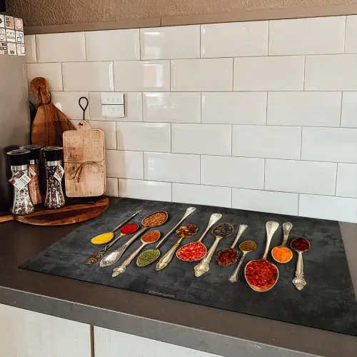 Kruiden - Lepels - Beton Inductie beschermer vinyl 3mm klein -sfeer3