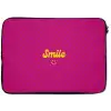 Smile - Stippen - Geel - Smiley - Roze laptophoes neopreen klein -zkaufland3dotto