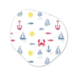 Nautisch - Illustraties - Kleurrijk Wandcirkel Organisch Forex 3mm klein 629 -3d
