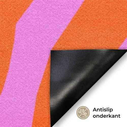 Zebraprint - Grafisch - COOL - Oranje Deurmat klein -antislip_NL