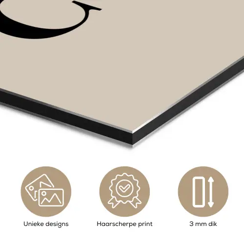 Beige - Winter - Quote - Cozy aluminium wit klein -closeup_NL