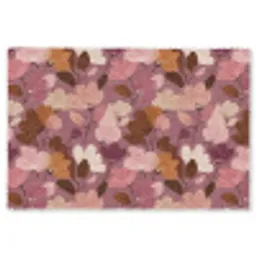Bloem - Patroon - Roze Vloerkleed Rechthoek klein 1091 -3d