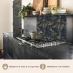 Abstract - Lijnen - Blauw - Goud keuken achterwand 2 middel 865 -usp_FR