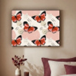 Vlinders - Retro - Kleurrijk Textielframe zwart klein 947 -sfeer1