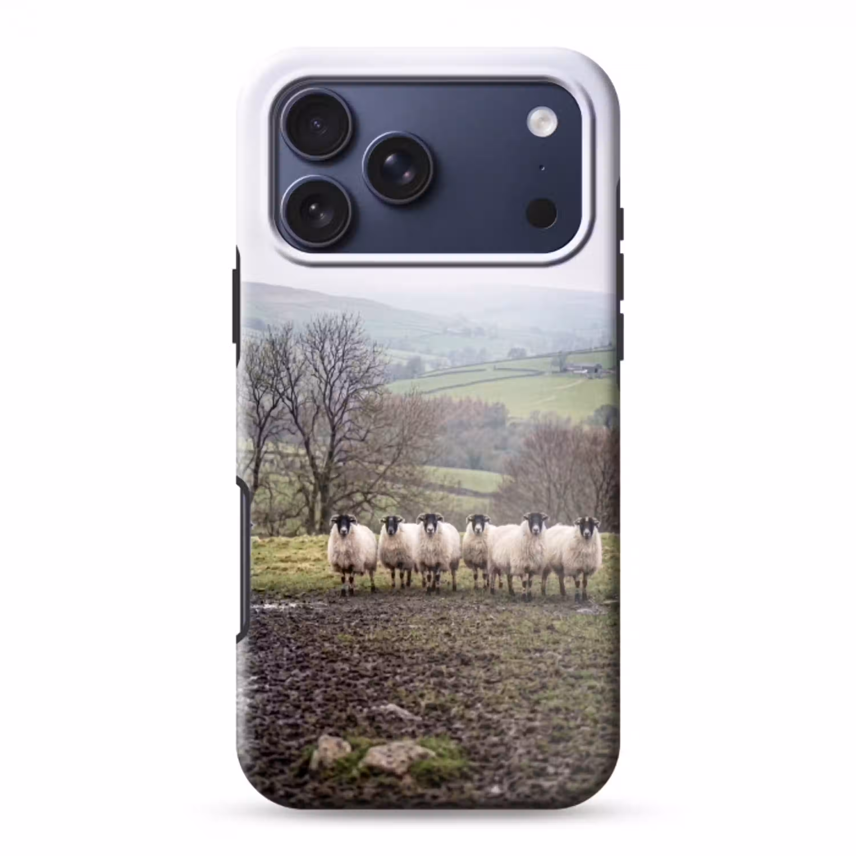 Schapen - Rij - Weide - Dieren - Platteland Toughcase MagSafe Apple iPhone 17 Pro Max klein -3d