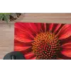 Close up - Bloem- Rood muismat rubber klein -closeup