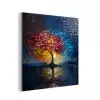 Boom - Blauw - Bladeren - Vakken aluminium wit klein -3d