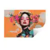 Portret - Vrouw - Abstract - Bloemen Muursticker klein -3d