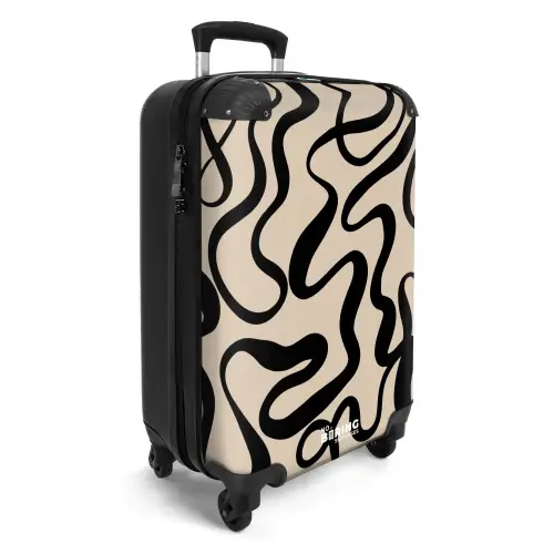 Abstract - Minimalistisch zwart NBS - Handbagage koffer - Kinderen Unisex middel -productfoto_3d