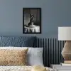 Paard - Bord - Pasta - Tafelkleed - Zwart Wit - Dieren fotolijst zwart zonder passe partout klein -sfeer3