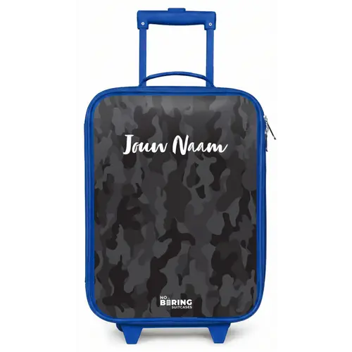 Groene camouflage print Kinderkoffer - Blauw klein -zz3dotto