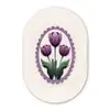 Tulpen - Paars - Lijst - Bladeren Wandcirkel Ovaal Glas middel -3d