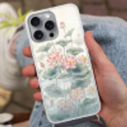 Aquarel - Lotusbloemen - Kleurrijk Hoesje iPhone 16 Pro Max met koord klein -sfeer3