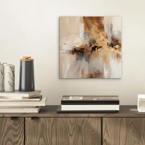 Modern - Bruin - Abstract - Beige aluminium wit klein -sfeer1